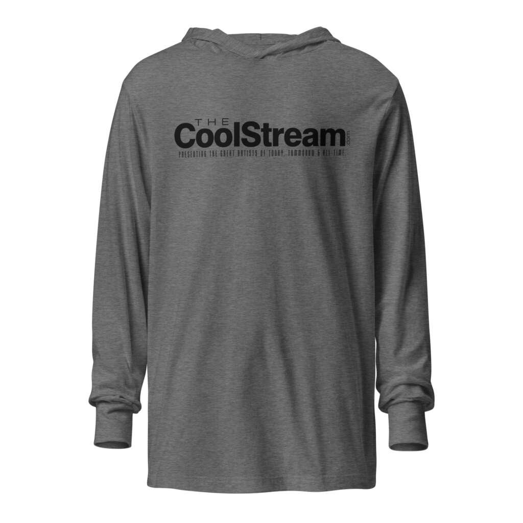 The CoolStream Black Logo Grey Hooded Long-Sleeve Tee